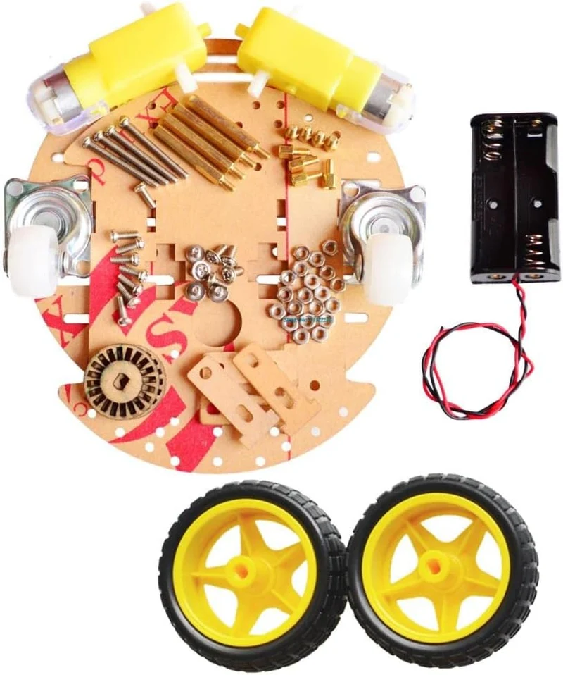 DollaTek 2WD Smart Robot Car Chassis Kit mit Speed Encoder Battery Box für Kids Teens DIY