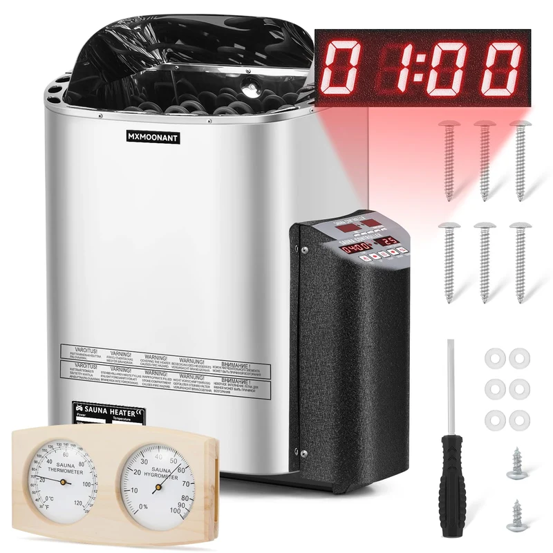 Mxmoonant 6KW Saunaofen, Digitale Display Steuerung, Elektroherd für Sauna, für Home, Hotel, Spa, Ma