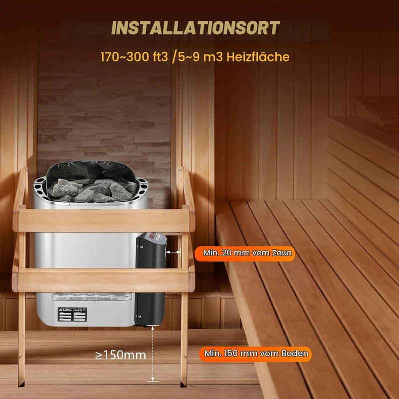Mxmoonant 6KW Saunaofen, Digitale Display Steuerung, Elektroherd für Sauna, für Home, Hotel, Spa, Ma
