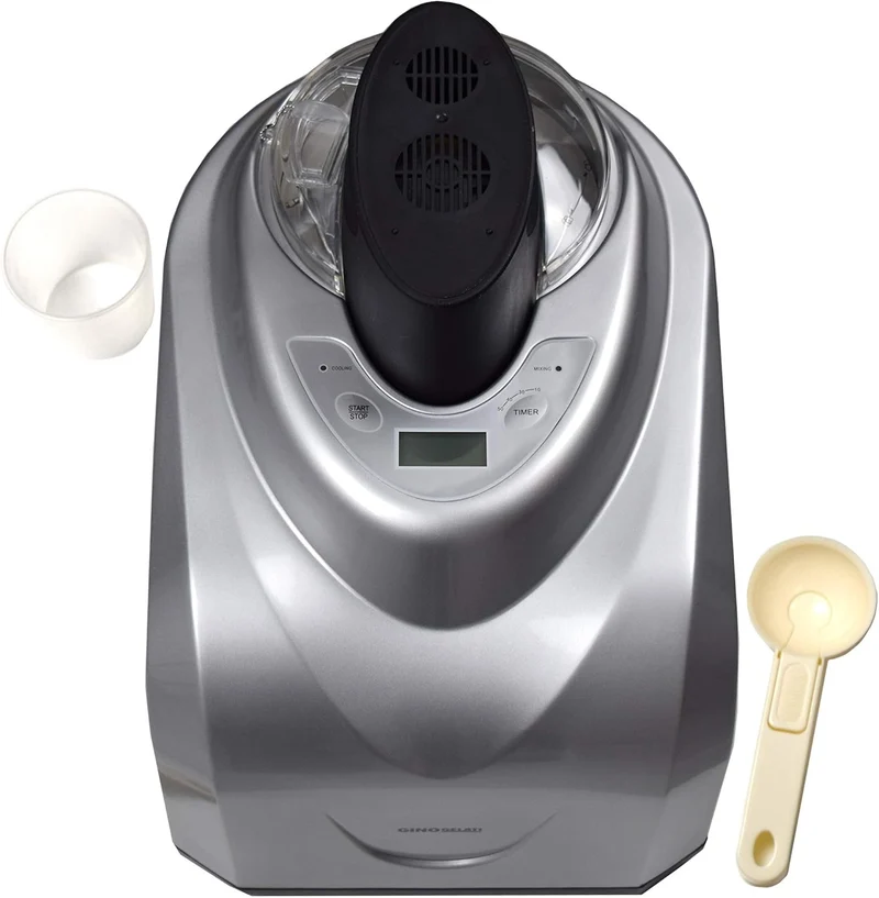 Syntrox Germany Eismaschine mit Kompressor-Frozen Yogurt-Milchshake Maschine-Flaschenkühler Gino Gel