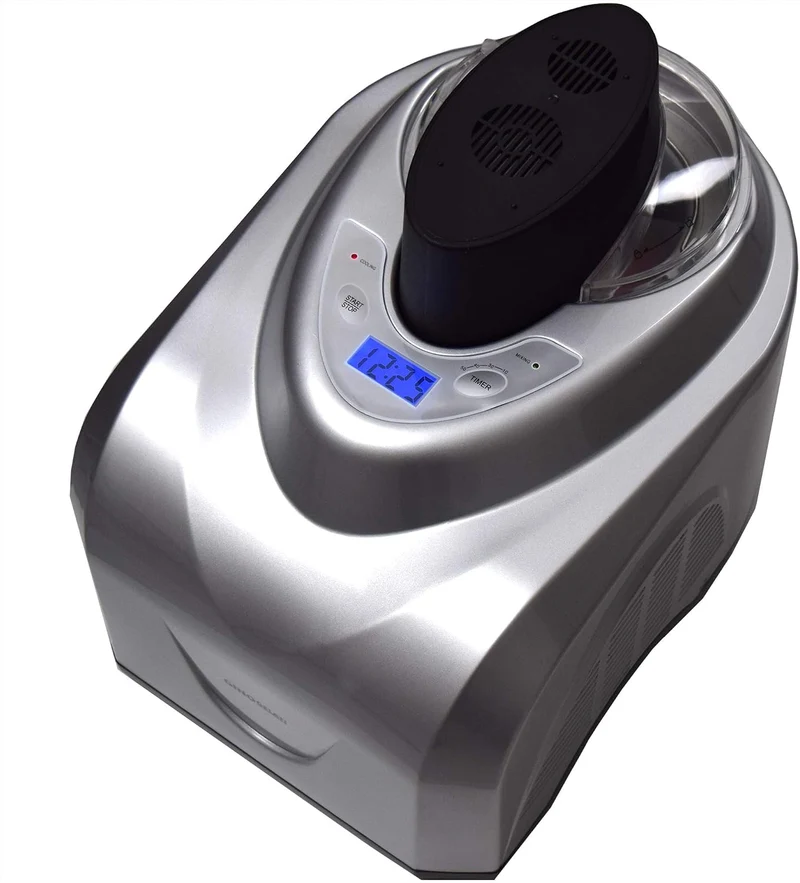 Syntrox Germany Eismaschine mit Kompressor-Frozen Yogurt-Milchshake Maschine-Flaschenkühler Gino Gel