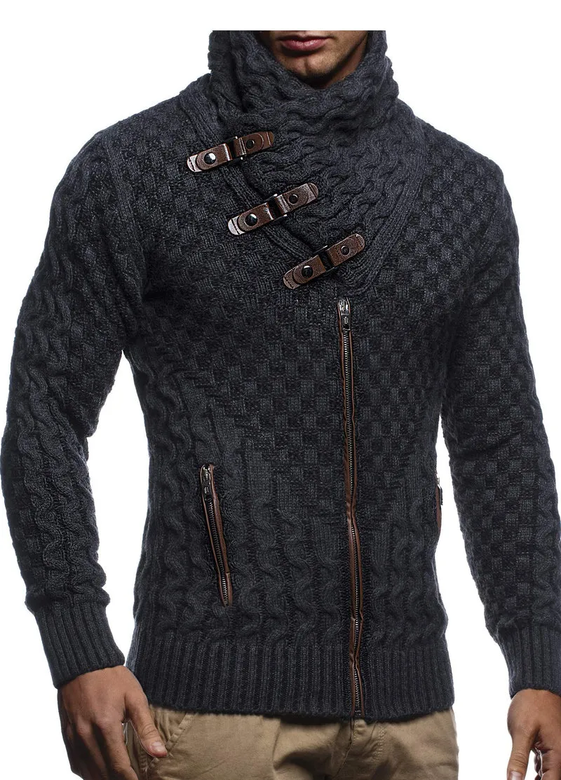 Leif Nelson Herren Strickjacke mit Reissverschluss in Regular Fit, Männer Cardigan in Langarm Design
