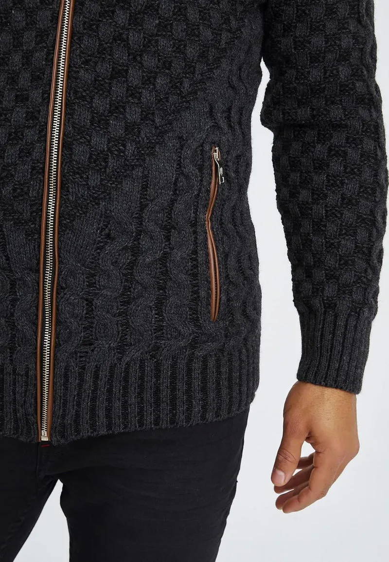 Leif Nelson Herren Strickjacke mit Reissverschluss in Regular Fit, Männer Cardigan in Langarm Design