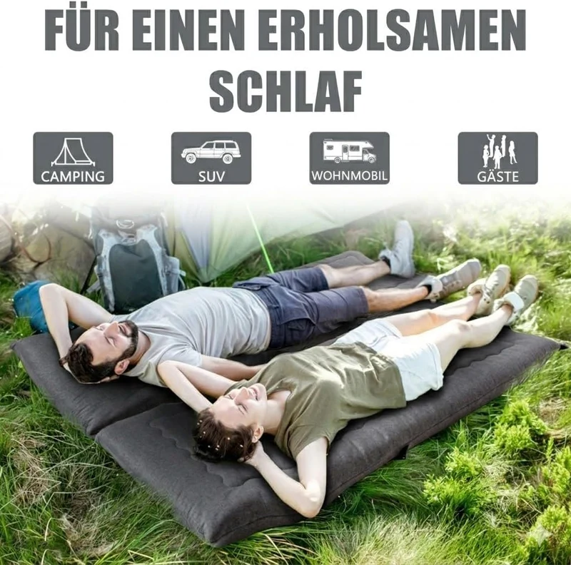 MAXYOYO Tragbarer Faltbarer Futon -Matratze, Hypoallergener Stoff Und Speicherschaummatratze Mit Gri