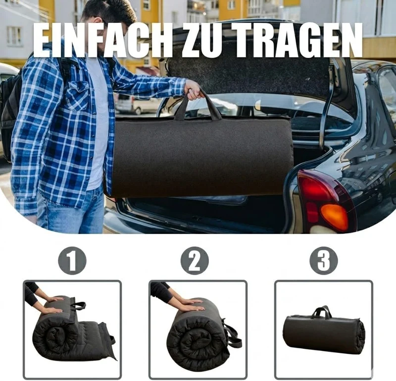 MAXYOYO Tragbarer Faltbarer Futon -Matratze, Hypoallergener Stoff Und Speicherschaummatratze Mit Gri
