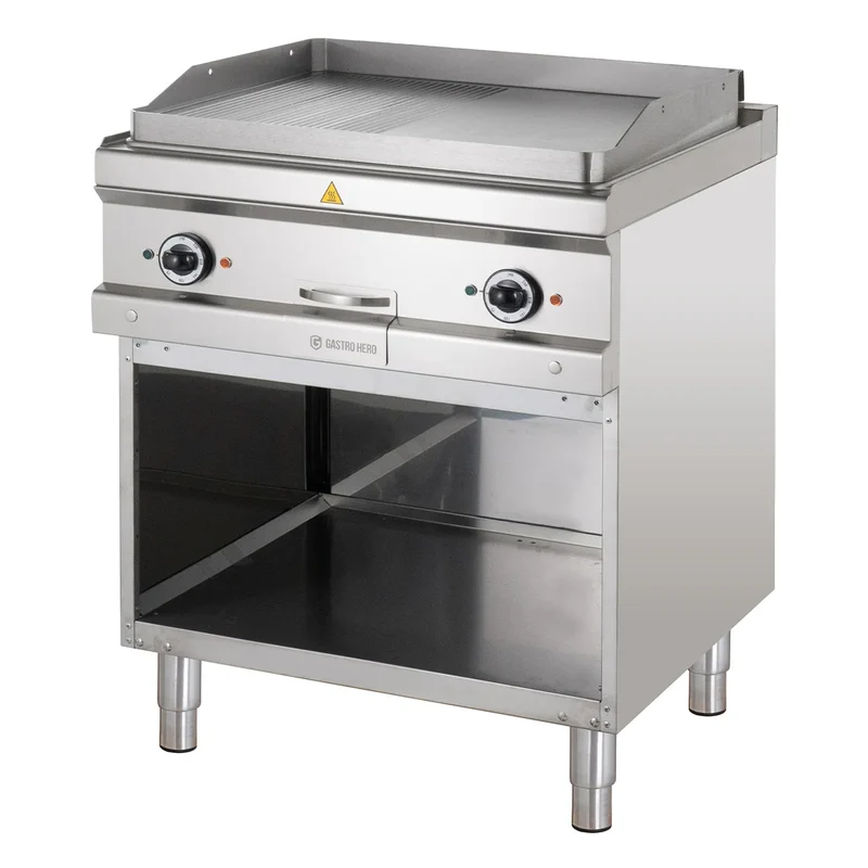 Elektrogrillplatte Serie 700 - 70/70 - ½ glatt, ½ gerillt