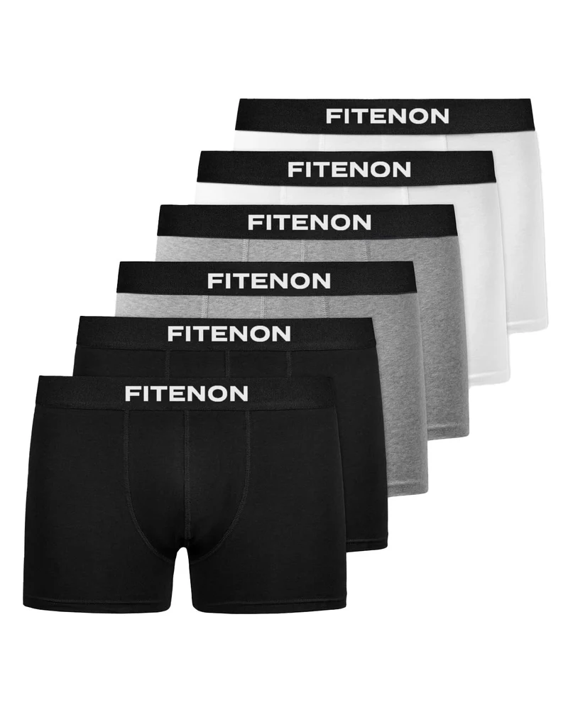FITENON Boxershorts Herren Baumwolle (6er Pack) Unterhosen Herren ohne einschneidenden Gummibund (Gr