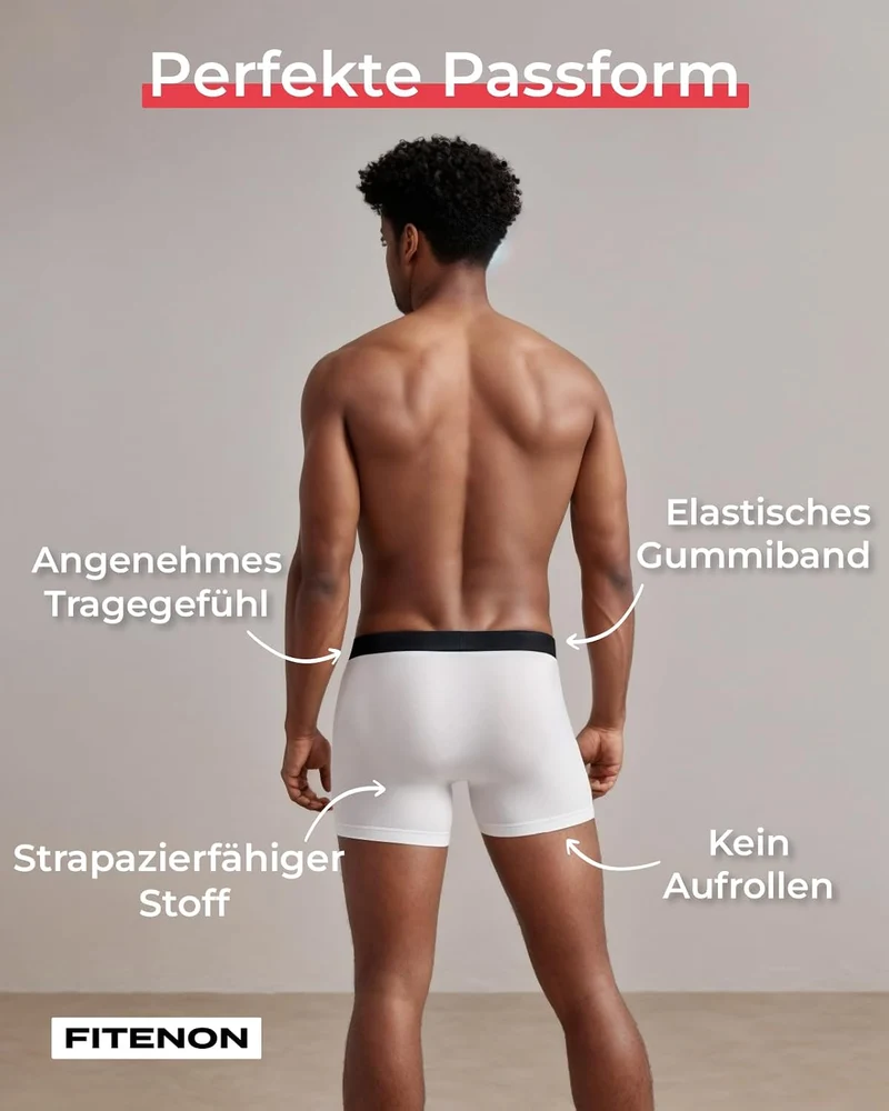 FITENON Boxershorts Herren Baumwolle (6er Pack) Unterhosen Herren ohne einschneidenden Gummibund (Gr