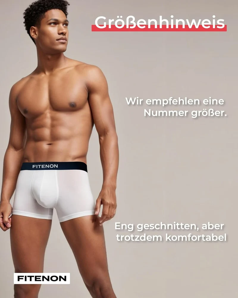 FITENON Boxershorts Herren Baumwolle (6er Pack) Unterhosen Herren ohne einschneidenden Gummibund (Gr