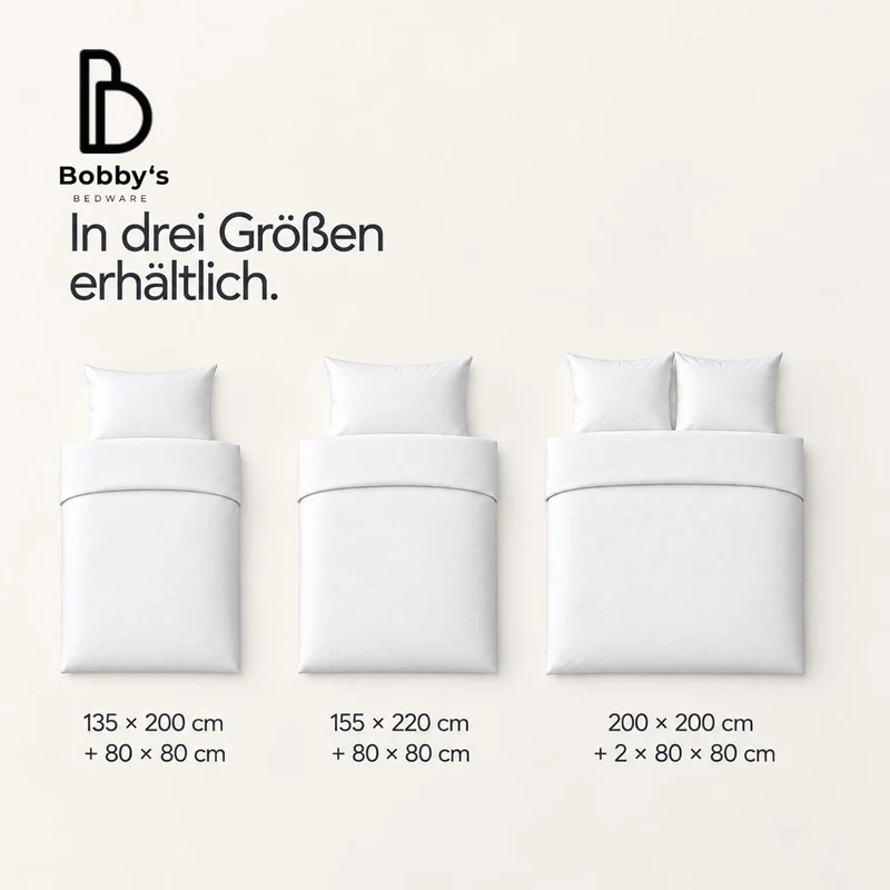 Bobby's Bedware Bettwäsche Baumwolle Made in Green | Bettdecken + Kopfkissenbezug aus 100% Renforcé