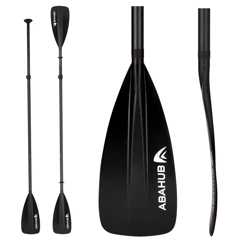 Abahub 4 teilig Carbon SUP Kajak Paddel, 2 in 1 verstellbare Stand up Paddleboard Paddel, leichte Ca