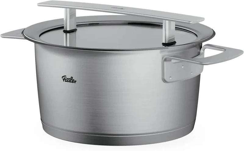 Fissler Phi Collection / Edelstahl-Topfset ,4-teilig, Töpfe mit Glas-Deckel (3 Kochtöpfe, 1 Bratento