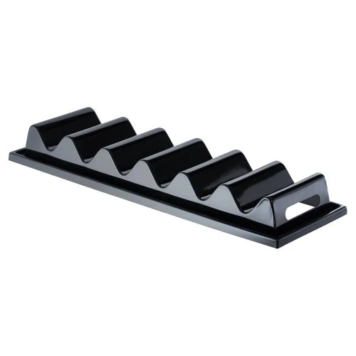 APS Snackpresenter - 6 Mulden , 60 x 19 cm, H: 7,5 cm , Polystyrol, schwarz