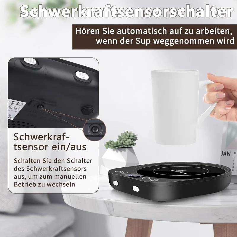 Kaffeewärmer,Aufgerüstet Tassenwärmer,Elektrischer Getränkewärmer,Kaffeetassenwärmer mit 9 Temperatu
