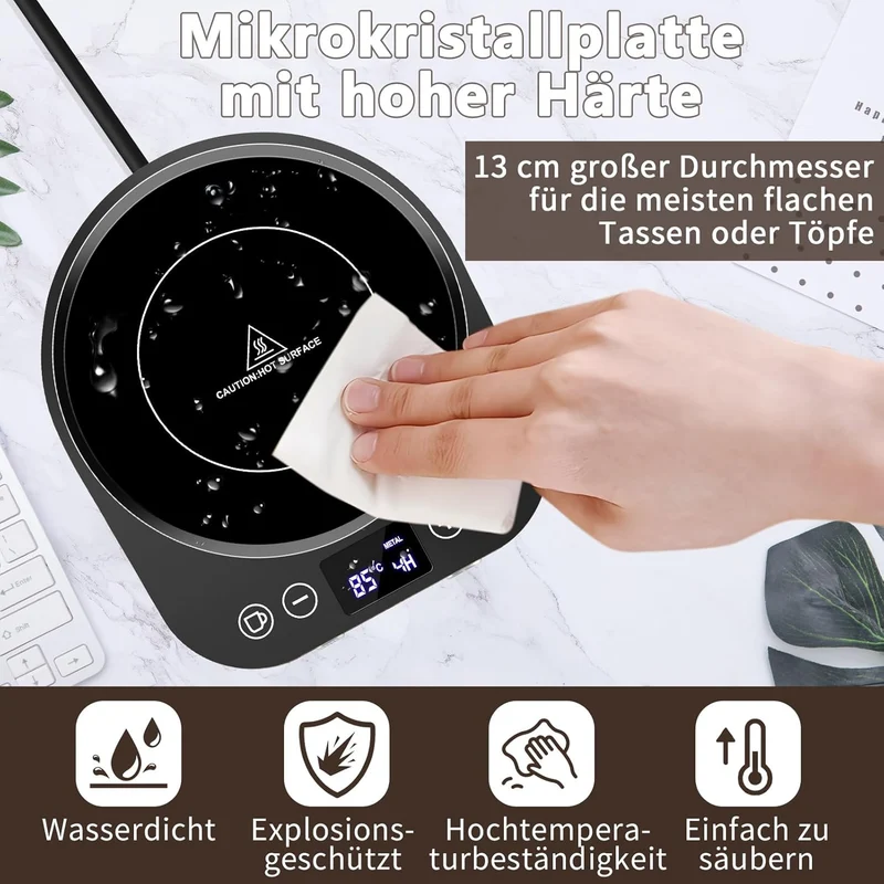 Kaffeewärmer,Aufgerüstet Tassenwärmer,Elektrischer Getränkewärmer,Kaffeetassenwärmer mit 9 Temperatu