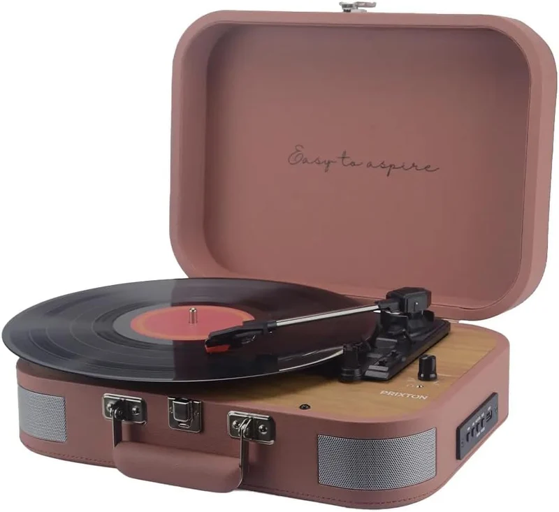 PRIXTON VC600 Vintage-Plattenspieler aus Vinyl, Vinyl-Player und Musik-Player über Bluetooth und USB