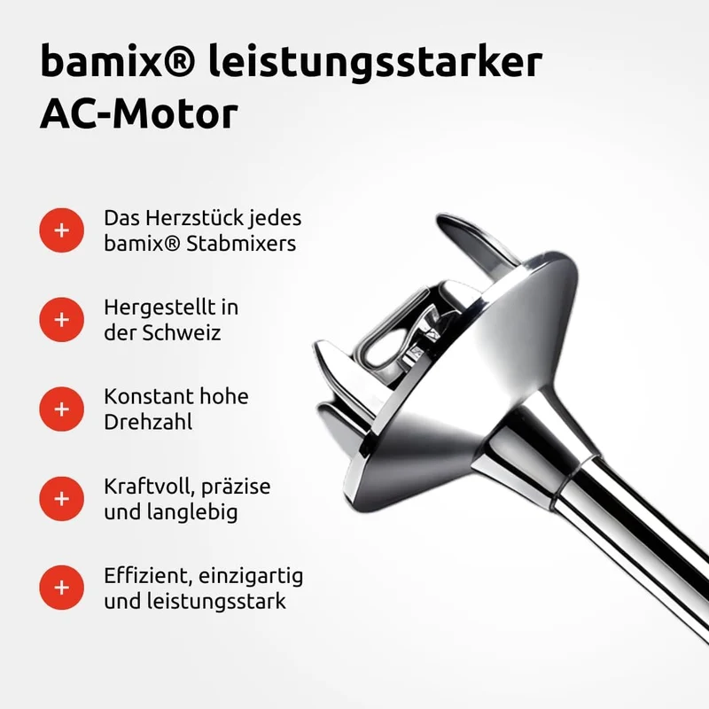 bamix Stabmixer Set M250 PRIME inkl. Multifunktionsmesser, Quirl, Schlagscheibe aus Edelstahl, 250 W