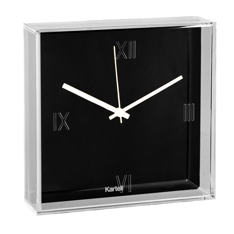 Kartell Tic und Tac Uhr, Plastik, schwarz, 30 x 30 cm, Schwarz