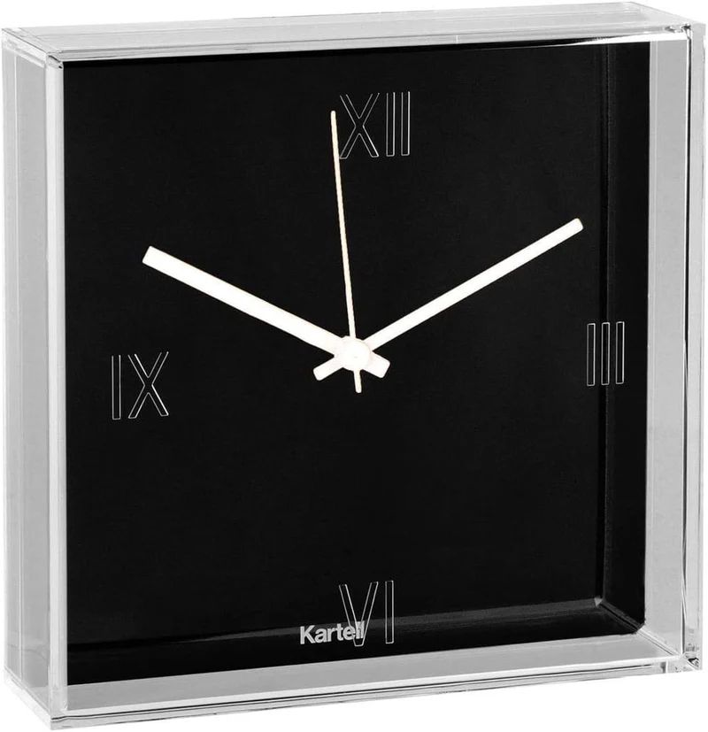 Kartell Tic und Tac Uhr, Plastik, schwarz, 30 x 30 cm, Schwarz