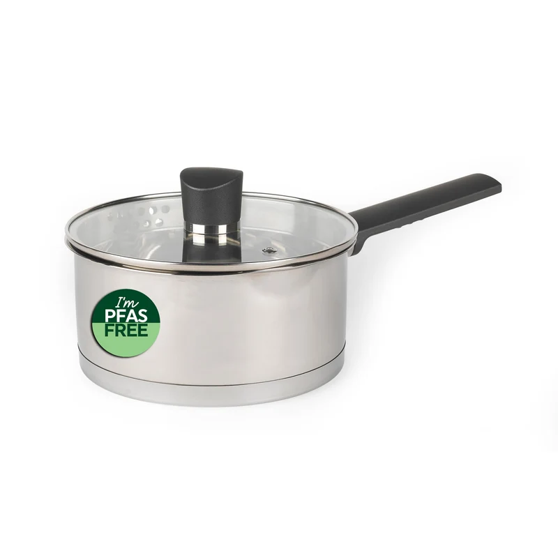 Russell Hobbs RH01163EU Excellence 18cm stieltopf mit deckel, 2L Kochtopf stieltopf mit Glasdeckel,