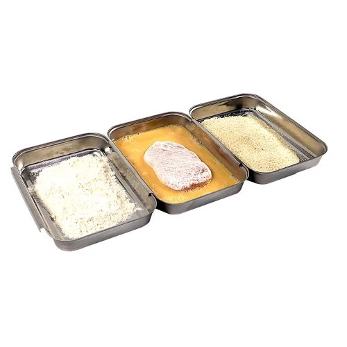 APS Panierstation, 3-teilig , 45,5 x 18 cm, H: 2,5 cm , 18/0 Edelstahl, poliert