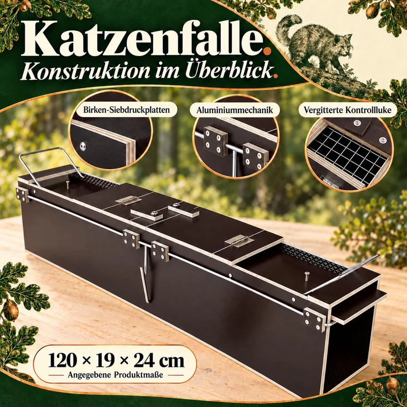 Martenbrown® Katzenfalle Gross 120cm I Dient auch als Waschbärfalle oder Marderfalle I Marder Kasten