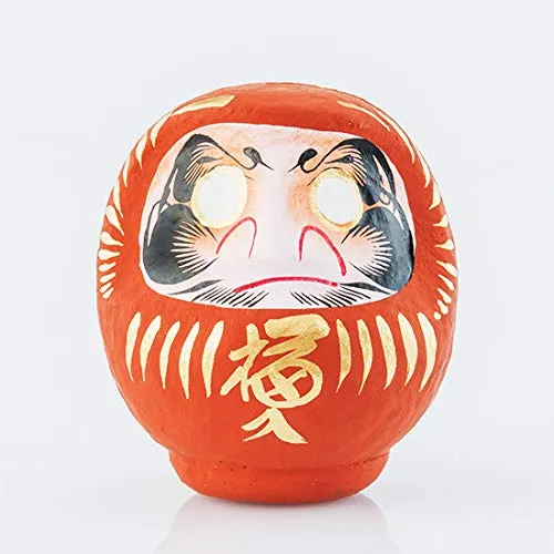 Daruma Japanischer Amulett 12 cm, Aus Pappmaché, Grösse 2 (Braun), Braun