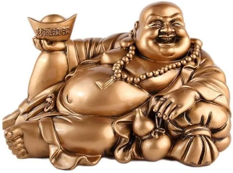 Grosser lachender Buddha Goldfarben, Goldfarben
