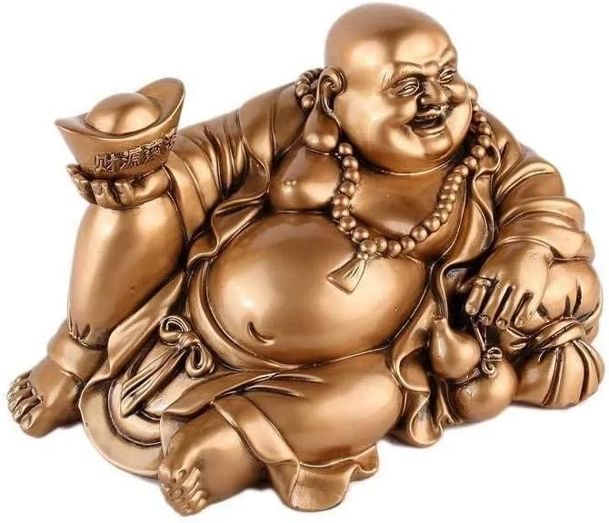 Grosser lachender Buddha Goldfarben, Goldfarben