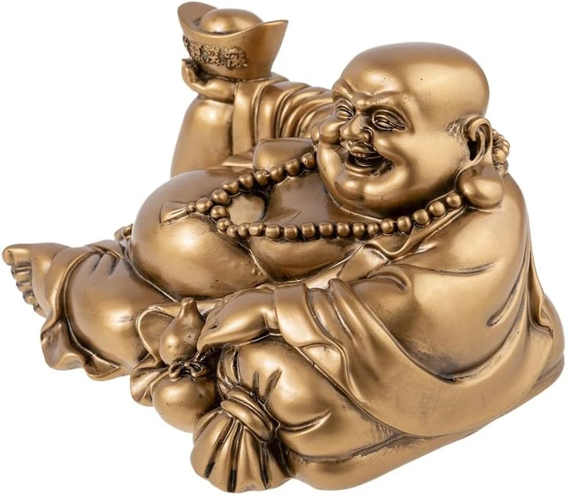 Grosser lachender Buddha Goldfarben, Goldfarben