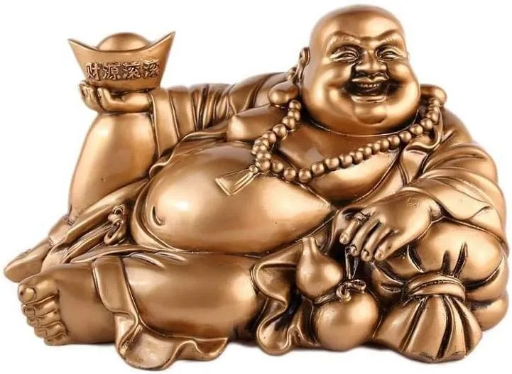 Grosser lachender Buddha Goldfarben, Goldfarben
