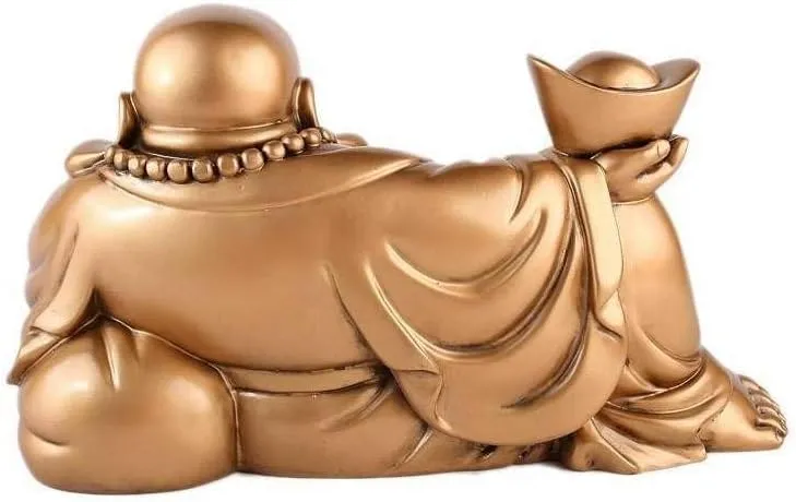 Grosser lachender Buddha Goldfarben, Goldfarben