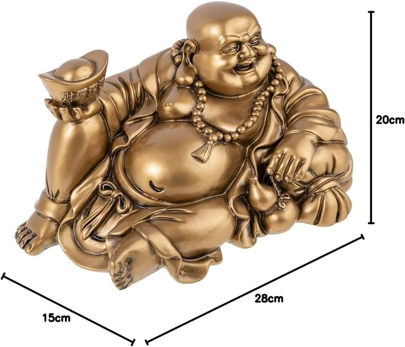 Grosser lachender Buddha Goldfarben, Goldfarben