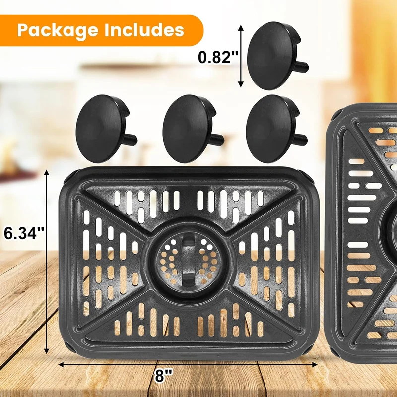 GCQ Air Fryer Grillpfanne für Ninja Foodi AF400EU 9,5 l 6-in-1 DualZone 2 Schubladen Heissluftfritte