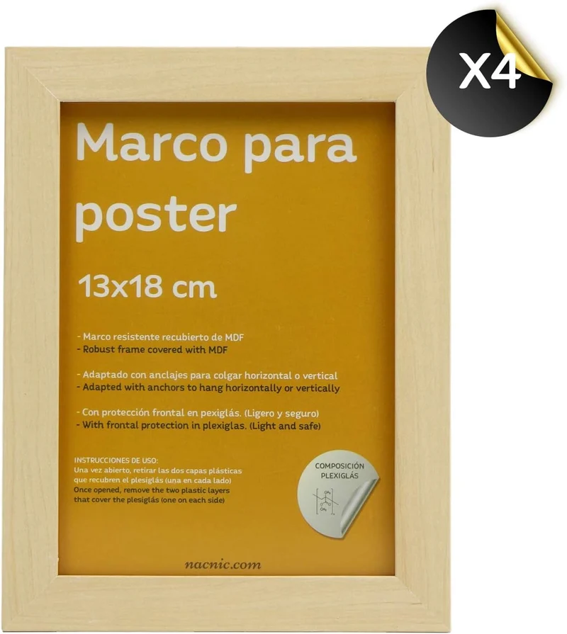 Nacnic 10-er Set Klassische Fotorahmen zum Schutz und Anzeige von Fotos, Diplome, Poster, Kunstdrück