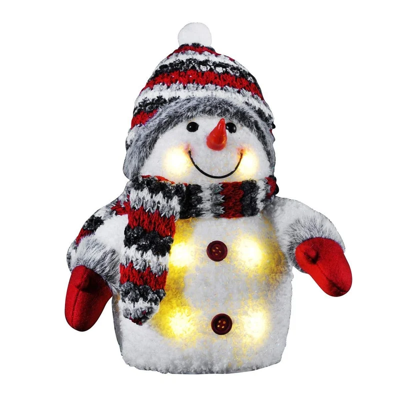 Bambelaa! LED Schneemann Weihnachtsdeko Innen Beleuchtet 26 cm Batteriebetrieben Weihnachtsbeleuchtu