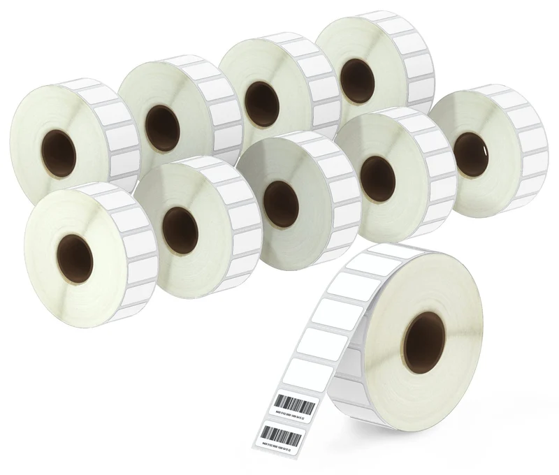 BETCKEY - 25mm x 13mm(1 in x 0,5 in) Perforierte Kleine Thermoetiketten Kompatibel mit Zebra und wei