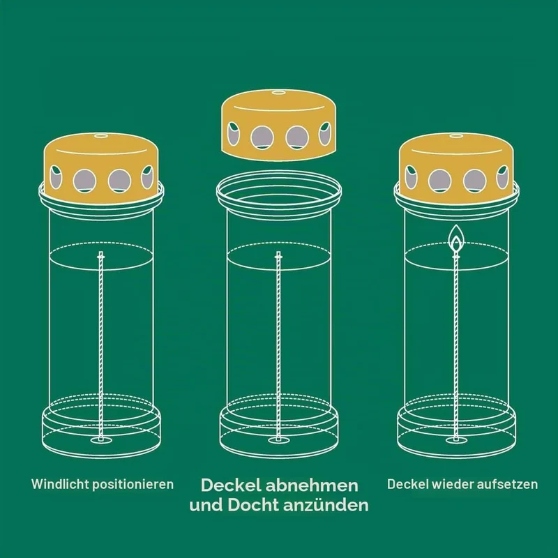 Bolsius Grablicht - Weiss - 12 Stück - Länge Brenndauer 70 Stunden - Trauerkerze & Gedenkstätte Kerz