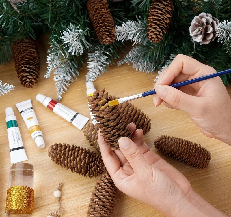 Homewit Lange Tannenzapfen, 30 Stück Pinus Maritima Zapfen - 6-8cm Natur Tanne Naturzapfen, Natur Pi