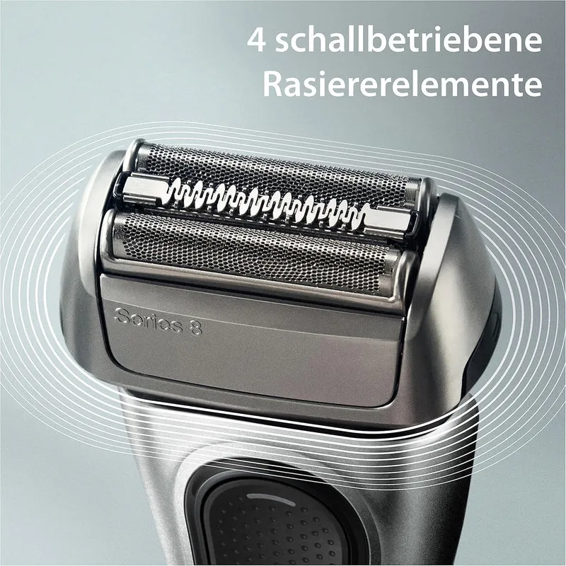 Braun Series 8 Rasierer Herren mit 4+1 Scherkopf, Elektrorasierer, Präzisions-Langhaarschneider, Rei