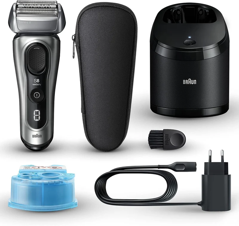 Braun Series 8 Rasierer Herren mit 4+1 Scherkopf, Elektrorasierer, Präzisions-Langhaarschneider, Rei