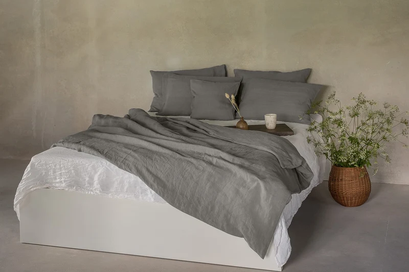 Ger3as Leinen Bettwäsche Set 100% Natur Leinen Stonewashed, Naturfaser Leinen, mit Hotelverschluss (