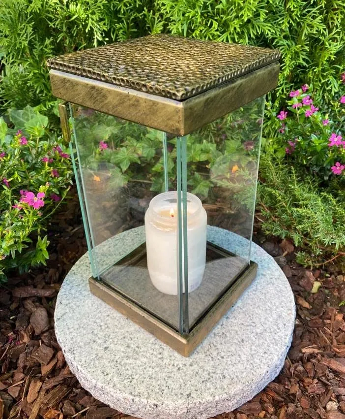Grablampe Grablicht Grabkerze 24 cm H. ! - Neue Model Grablicht Kerze Grabdekoration Grabschmuck inc