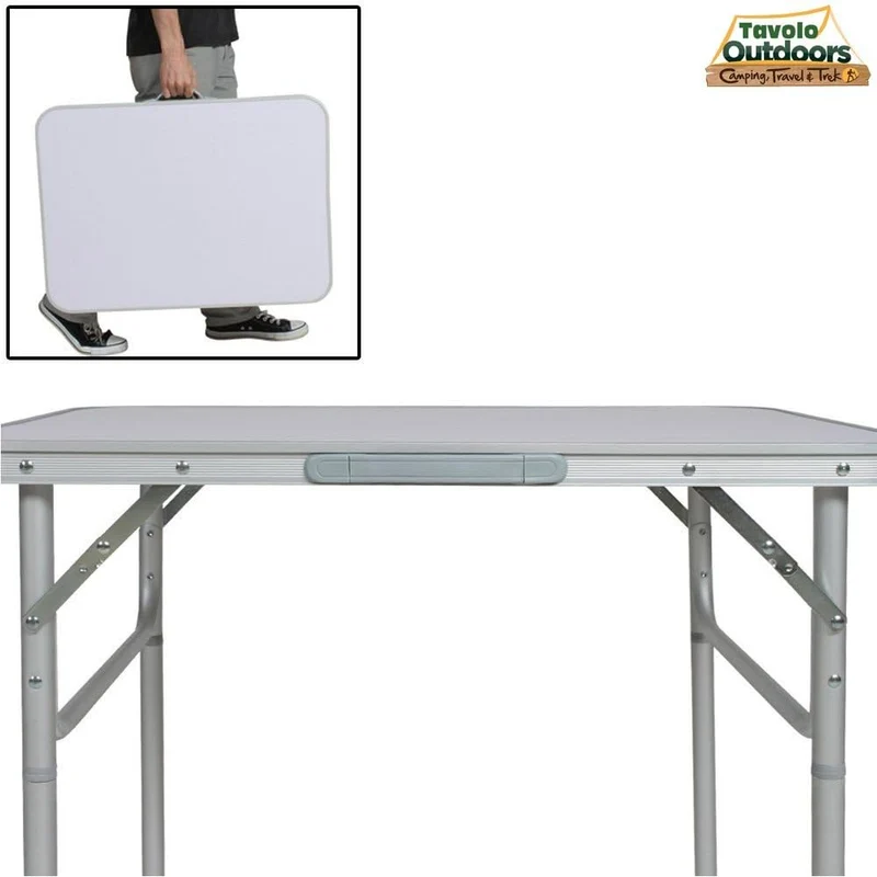 BAKAJI Klapptisch Camping Campingtisch Picknick, Aluminium, 60 x 45 x 50 cm, zusammenklappbar, Ameis