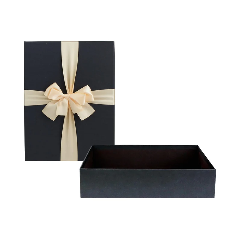 Emartbuy Starrer Luxus Rechteckige Präsentations-Geschenkbox, 38 cm x 27 cm x 10 cm, Schwarze Box mi