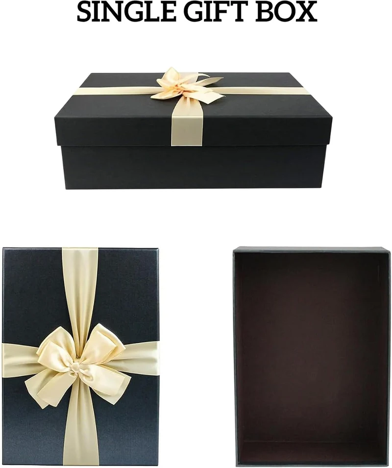 Emartbuy Starrer Luxus Rechteckige Präsentations-Geschenkbox, 38 cm x 27 cm x 10 cm, Schwarze Box mi