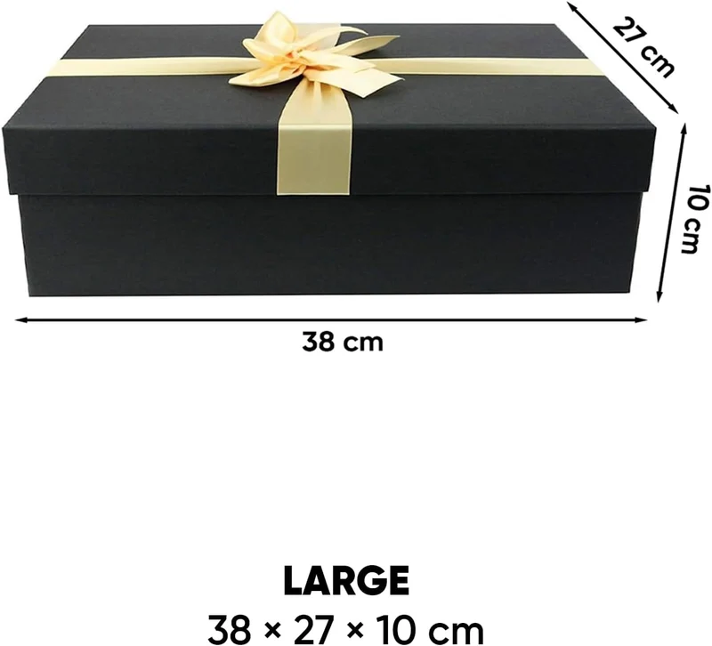 Emartbuy Starrer Luxus Rechteckige Präsentations-Geschenkbox, 38 cm x 27 cm x 10 cm, Schwarze Box mi