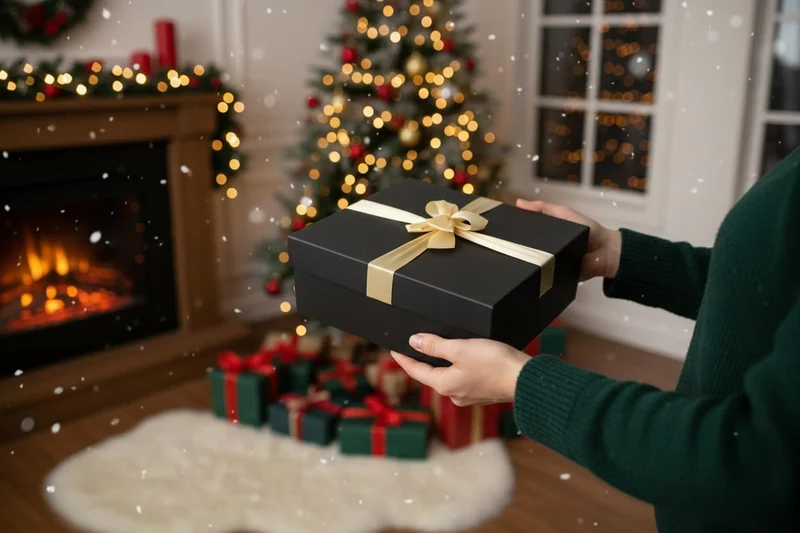 Emartbuy Starrer Luxus Rechteckige Präsentations-Geschenkbox, 38 cm x 27 cm x 10 cm, Schwarze Box mi