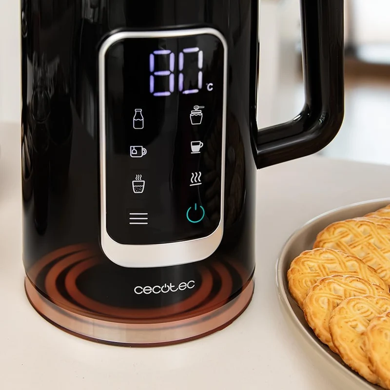 Cecotec Elektrischer Wasserkocher Thermosense 500 Touch, 1,7 l, Touchscreen, 2200 W, innen aus Edels