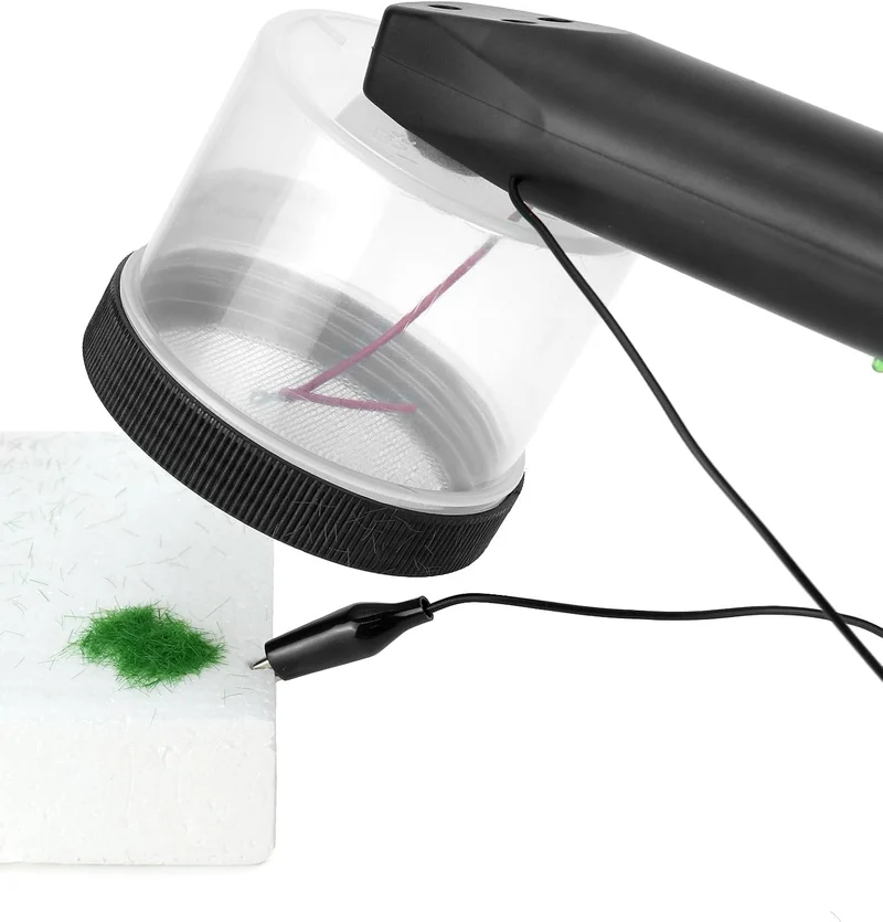 QWORK® Mini Grass Beflockung Applikator - mit 4 Farben Modellbau Gras und Reinigungsbürste - für DIY